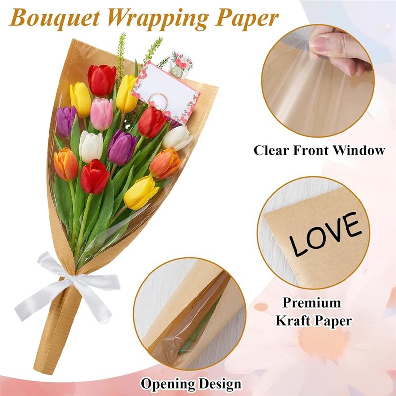 【フィッティング】花屋用包装用品 - 花袋100枚、フラワー - Florist Supply Ribbon のレビューと価格