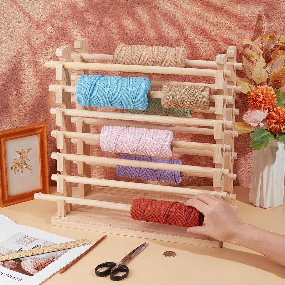 2段リボンホルダーオーガナイザーラック 木製リボン巻き取りホ - Florist Supply Ribbon のレビューと価格