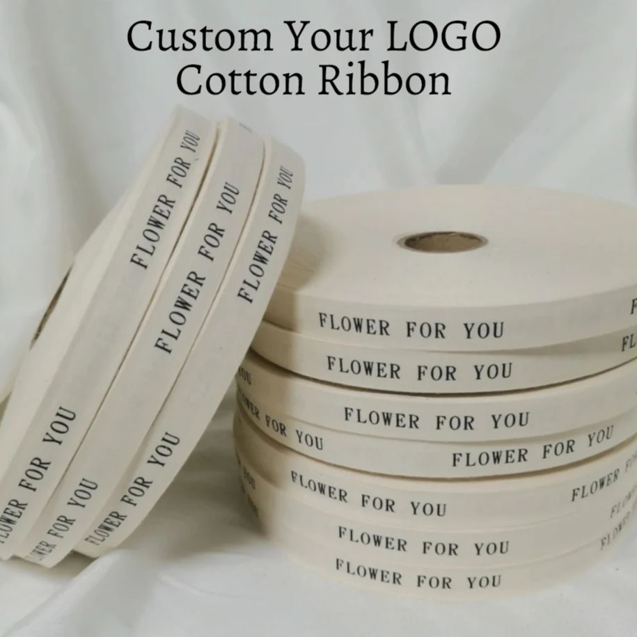 カスタムロゴ綿リボン結婚式のテキストテープストラップ DIY - Florist Supply Ribbon のレビューと価格