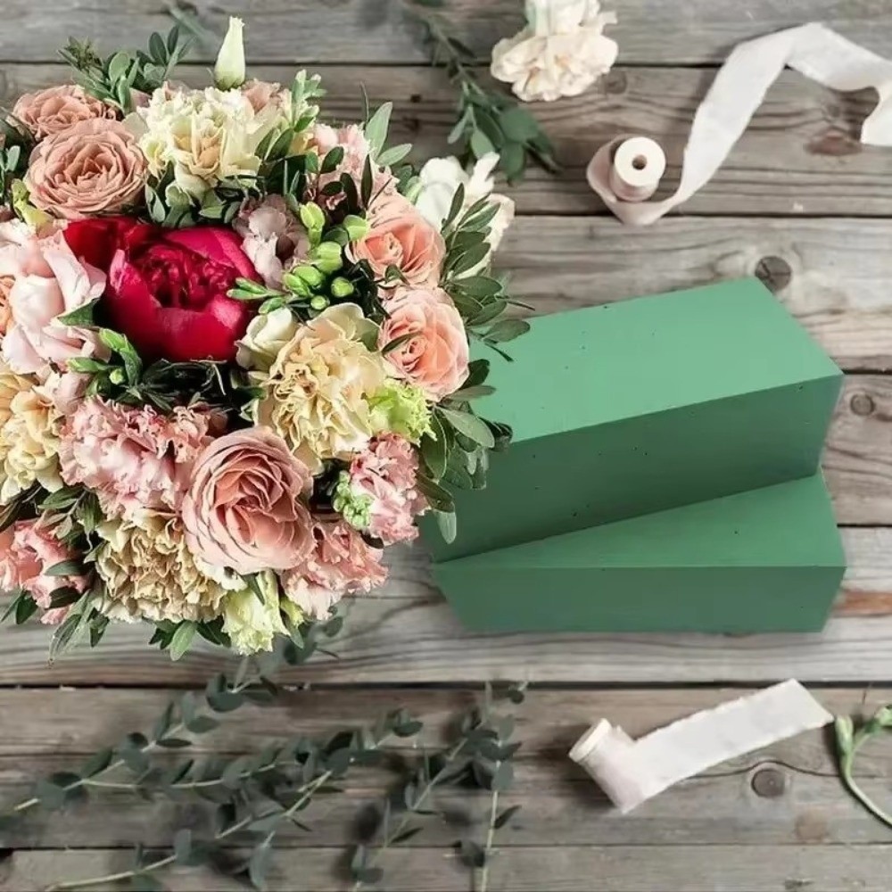 緑のフラワーアレンジメント用フォーム 長方形形状 乾湿両用  - Bouquet Holder Foam のレビューと価格