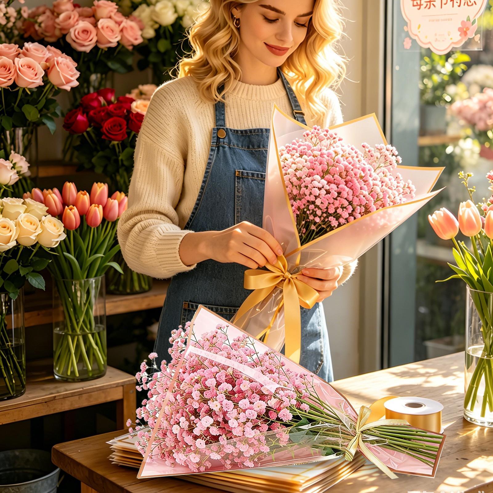 フラワーブーケバッグ 50枚入り リボン付き 花屋用品 フラ - Florist Supply Ribbon のレビューと価格