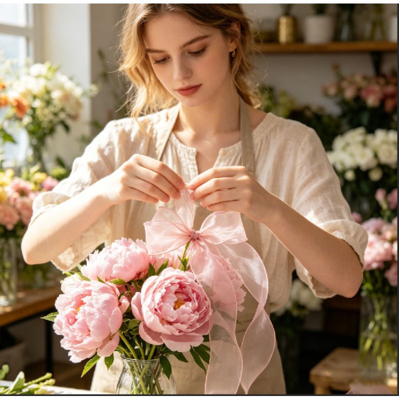 10ヤードのフィッシュテールヤーンリボン、フラワーラッピング - Florist Supply Ribbon のレビューと価格
