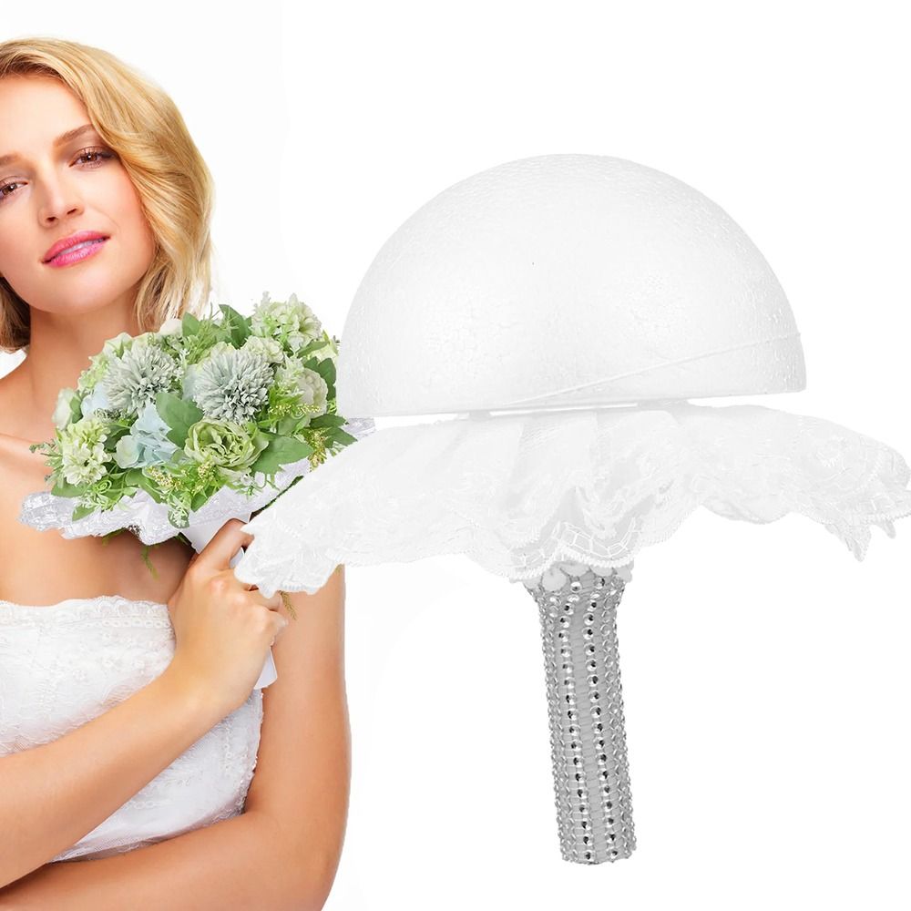 ファッションホワイトレースフォームブーケホルダー フォーム素 - Bouquet Holder Foam のレビューと価格