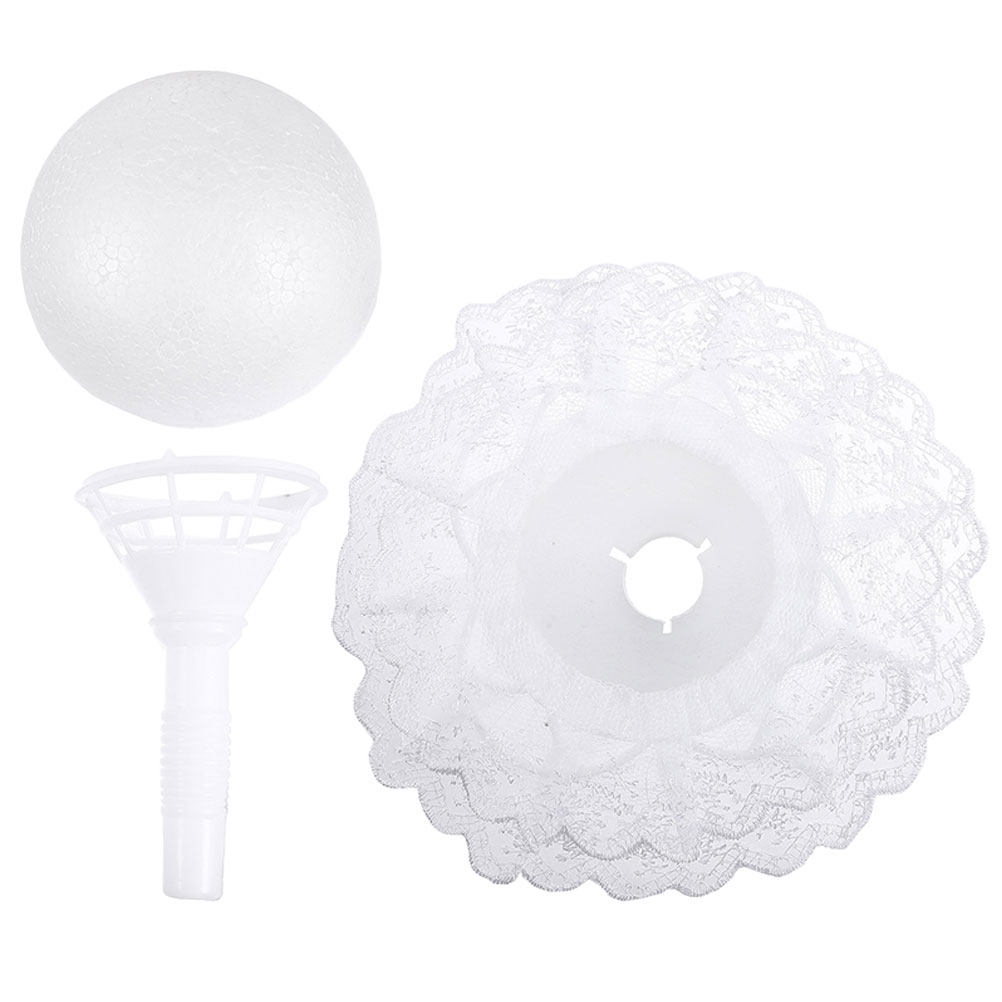 1セット ハーフボールフォームブーケホルダー レース装飾 ブ - Bouquet Holder Foam のレビューと価格
