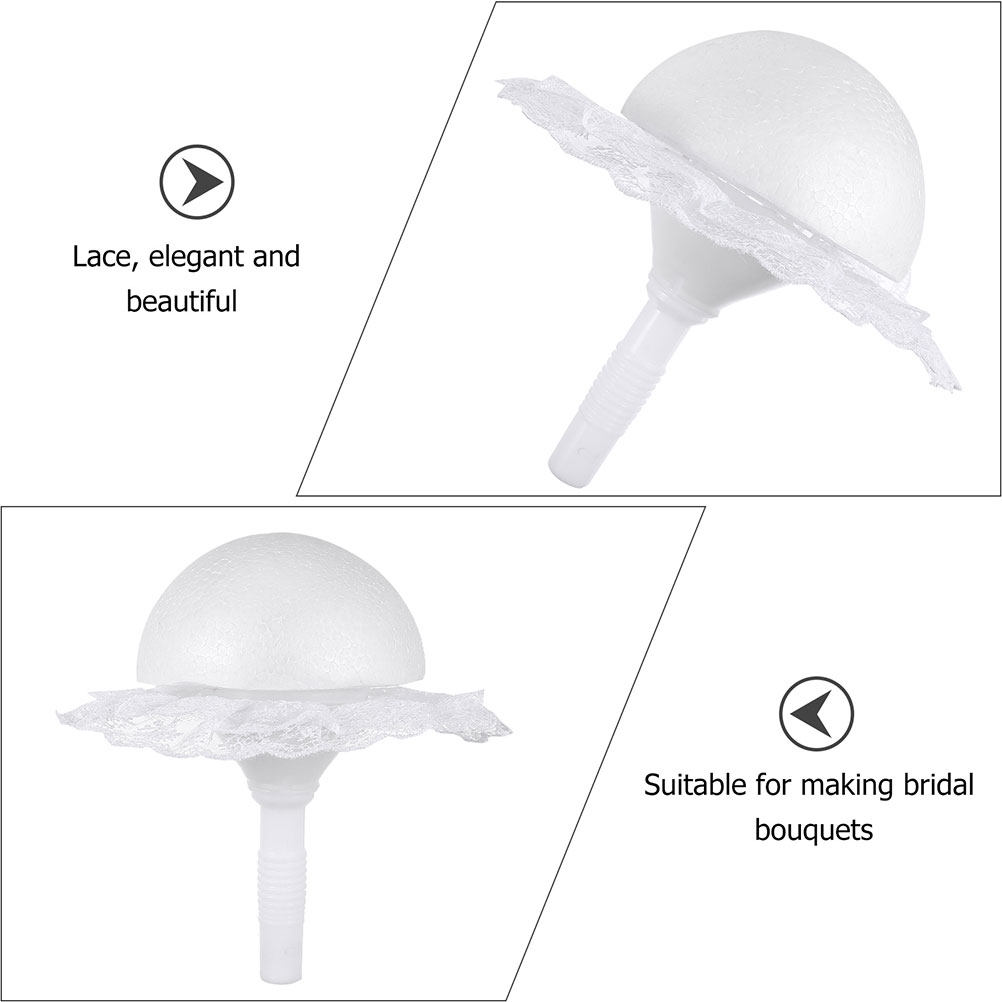 1セット ハーフボールフォームブーケホルダー レース装飾 ブ - Bouquet Holder Foam のレビューと価格