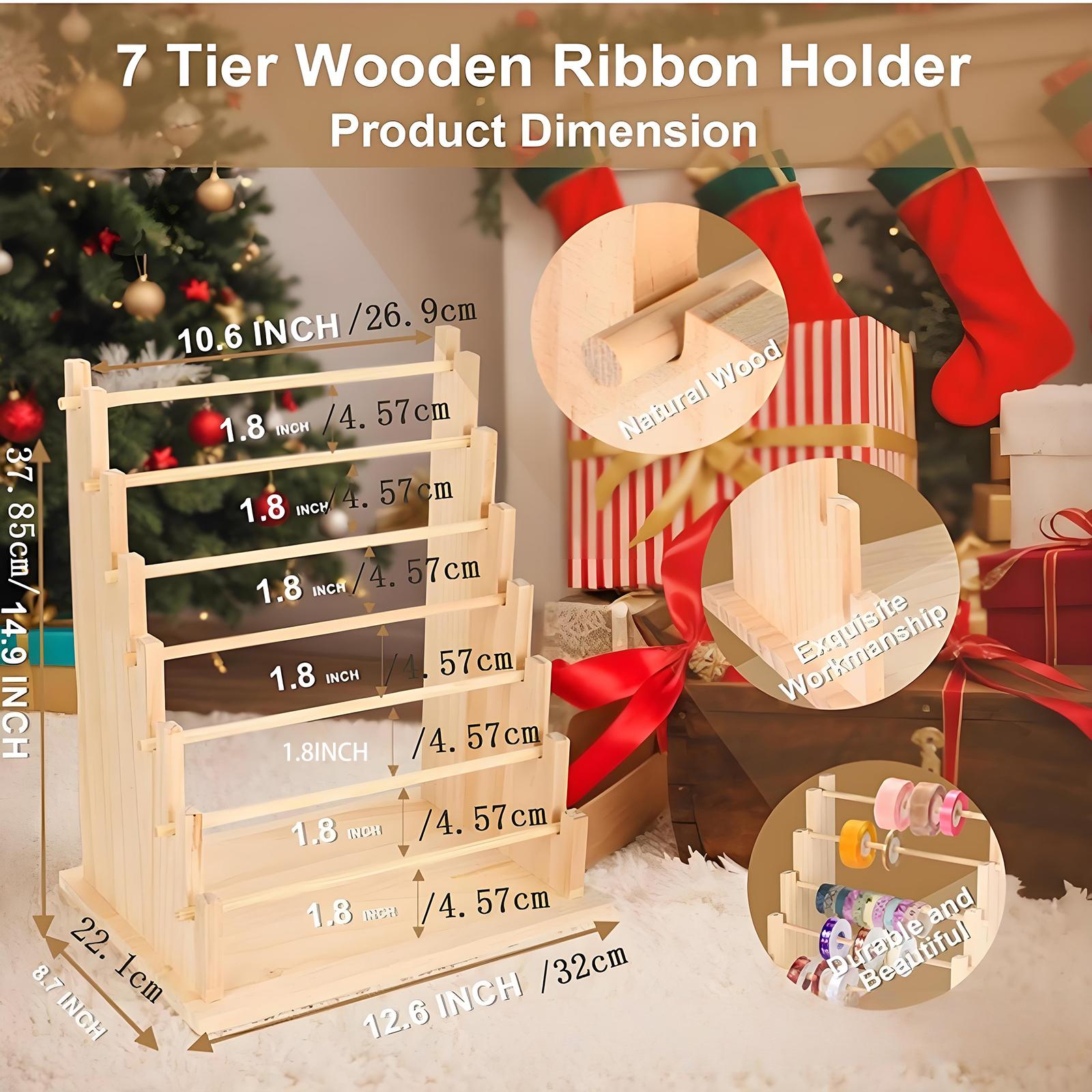 木製リボンホルダーオーガナイザーラック 大容量リボン収納ディ - Florist Supply Ribbon のレビューと価格